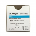 EvoMat silk 12 fire sutura matase 3/0 cu ac 18cm ½ Dr.Mayer